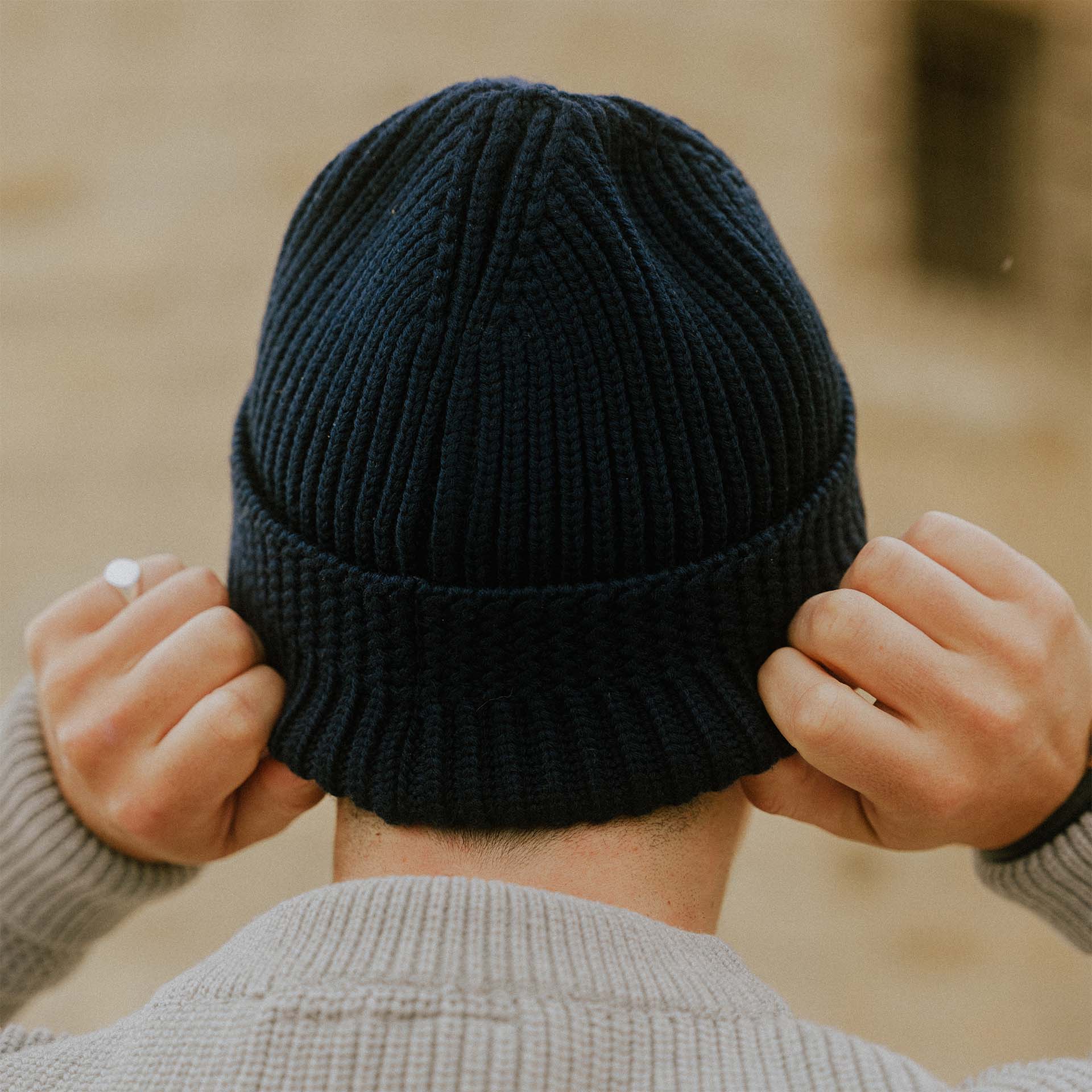 Le Guilvinec beanie in merino wool - Navy Blue - Sailor style